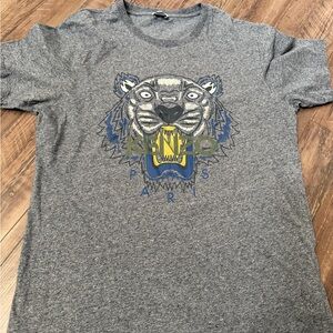 Kenzo Gray T-Shirt with Tiger Graphic